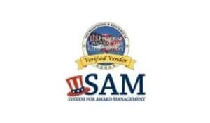 A logo of sam system for award management
