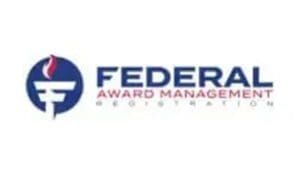 A federal award management registration logo.